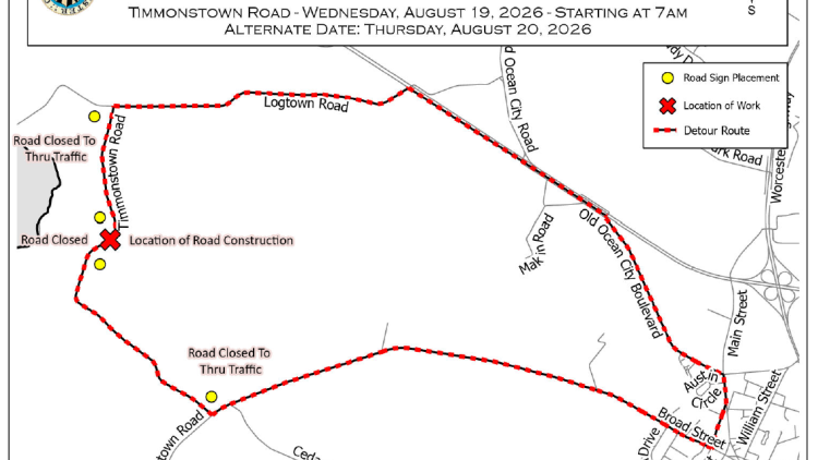 Timmonstown Road Closure Map