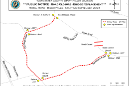 Public Works plans to begin replacing the Hotel Road Bridge in Bishopville in September 2026